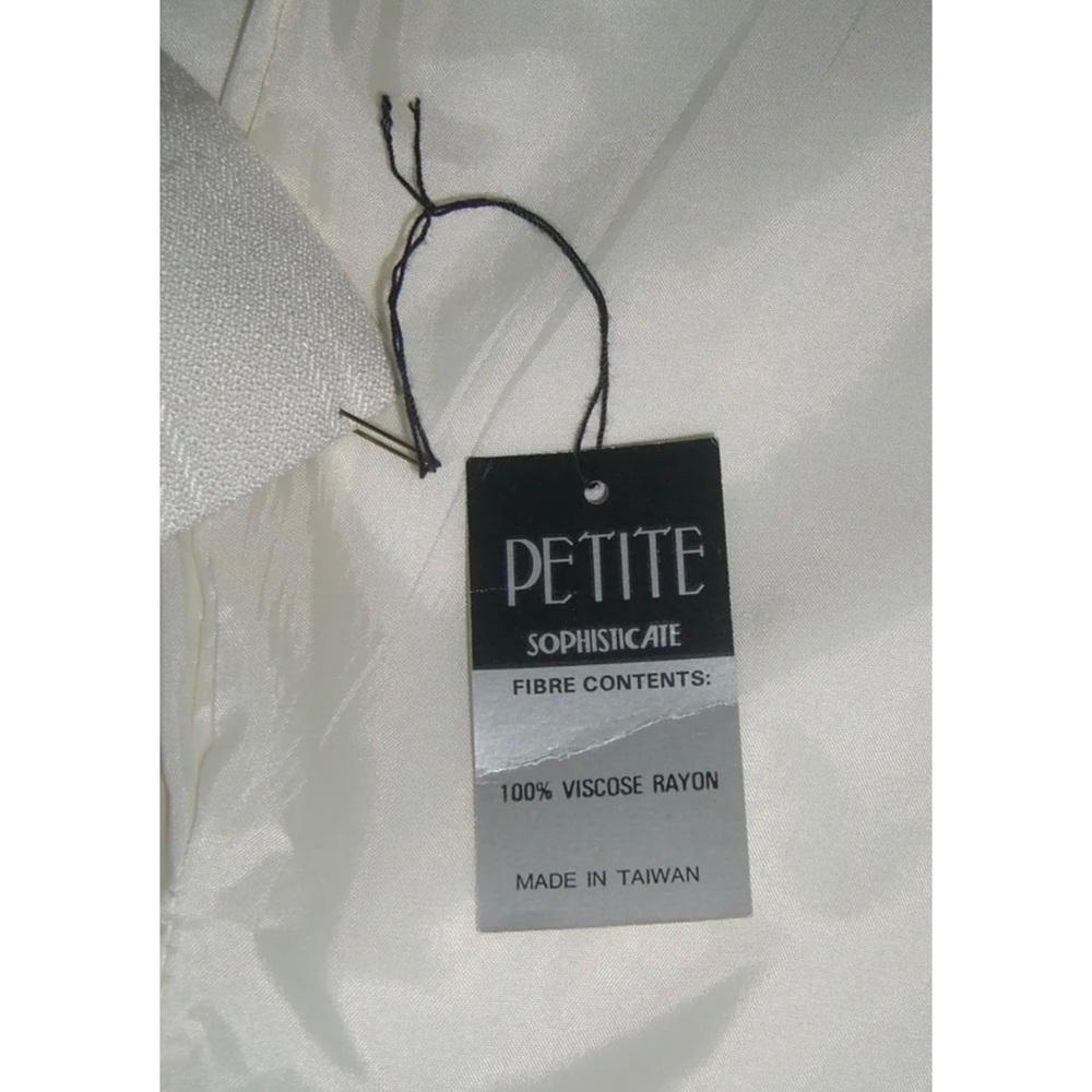 Vintage 90's Petite Sophisticate Suit Plaid Ivory Pearl Buttons Blazer Suit NWT - Picture 13 of 16